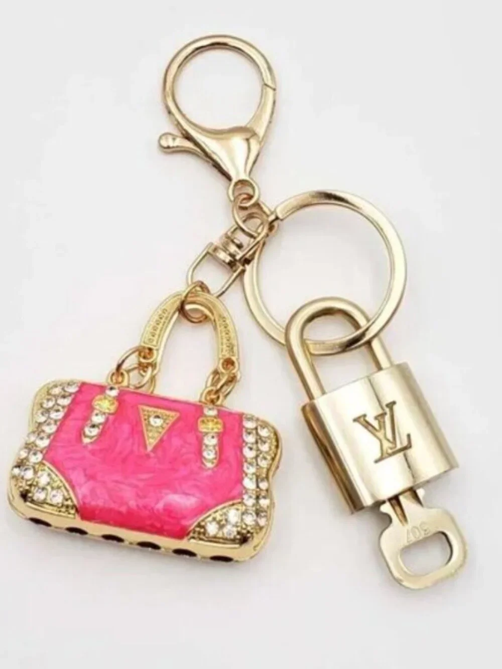 Louis Vuitton Gold Padlock 🔑 Authentic LV Unbranded Keychain Bag Charm